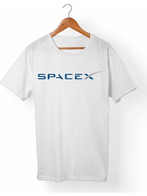 Muggkuppa Space X Unisex-Erkek Beyaz T-Shirt