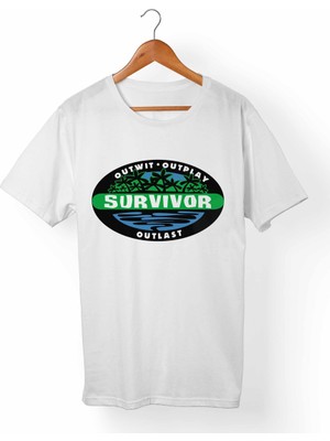 Muggkuppa Survivor Unisex-Erkek Beyaz T-Shirt