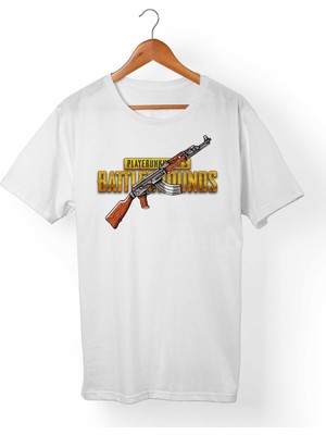 Muggkuppa Pubg Playerunknown'S Battlegrounds Unisex-Kadın Beyaz T-Shirt