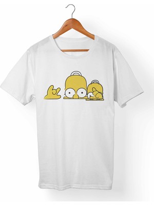 Muggkuppa The Simpsons Unisex-Kadın Beyaz T-Shirt