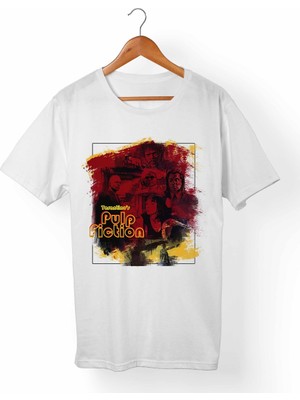 Muggkuppa Pulp Fiction-Ucuz Roman Unisex-Kadın Beyaz T-Shirt