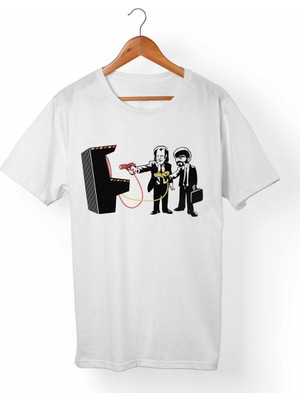 Muggkuppa Pulp Fiction-Ucuz Roman Unisex-Erkek Beyaz T-Shirt