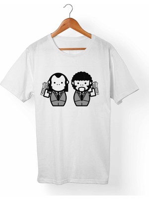 Muggkuppa Pulp Fiction-Ucuz Roman Unisex-Erkek Beyaz T-Shirt