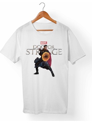 Muggkuppa Dr.Strange-Marvel Unisex-Erkek Beyaz T-Shirt