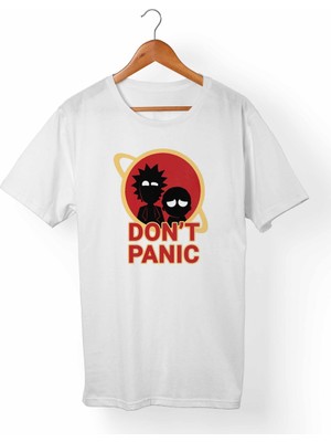 Muggkuppa Don'T Panic Unisex-Kadın Beyaz T-Shirt