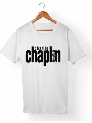 Muggkuppa Charlie Chaplin Unisex-Kadın Beyaz T-Shirt