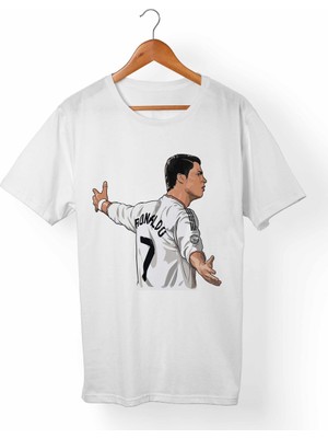 Muggkuppa Cristian Ronaldo Cr7 Unisex-Kadın Beyaz T-Shirt