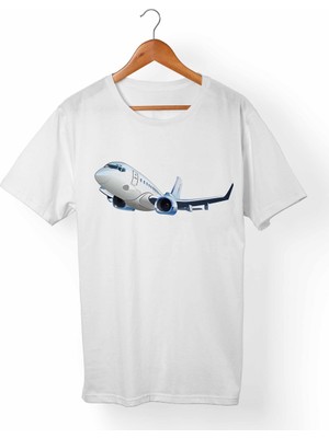 Muggkuppa Uçak-Travel Baskılı Beyaz T-Shirt