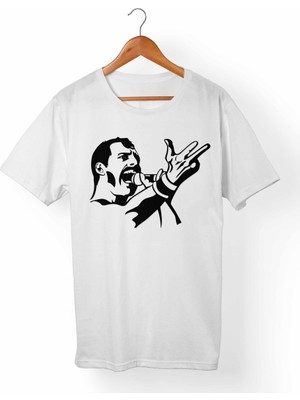 Muggkuppa Queen-Freddie Mercury Beyaz T-Shirt