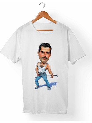 Muggkuppa Queen-Freddie Mercury Beyaz T-Shirt
