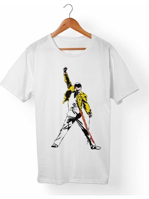 Muggkuppa Queen-Freddie Mercury Beyaz T-Shirt