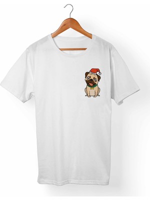 Muggkuppa Pug Dog Beyaz T-Shirt