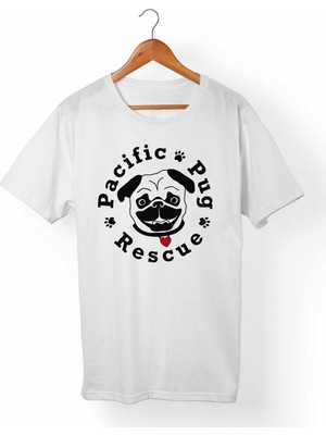 Muggkuppa Pug Dog Beyaz T-Shirt