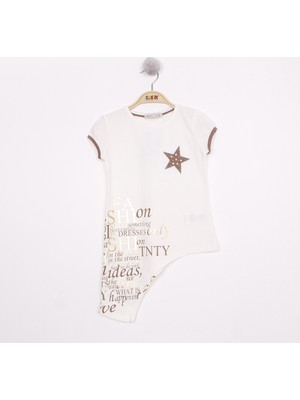 Toontoy Kız Çocuk Göğsü Yıldız Nakışlı T-Shirt