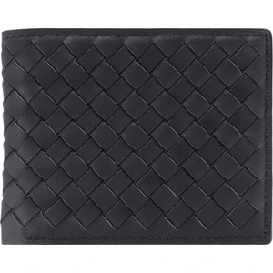 El Örgüsü Gerçek Deri Siyah Erkek Cüzdanı