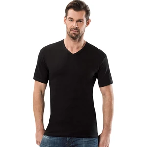 Kısa Kollu V Yaka Ribana T-Shirt 1109-1