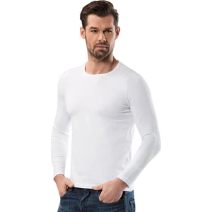 Sıfır Yaka Uzun Kollu Fit Kalıp T-Shirt 1165