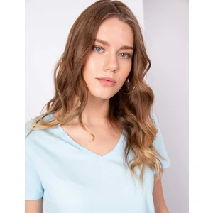Pierre Cardin Kadın Açık Mavi Regular Fit V Yaka Tişört 50202619-VR003