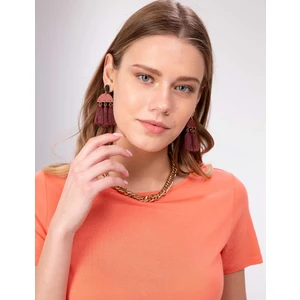 Pierre Cardin Kadın Nar Çiçeği Standart Fit Bisiklet Yaka Tişört 50200740-VR039