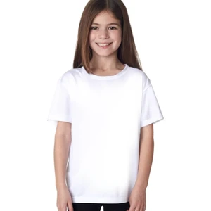 Düz Baskısız Basic Beyaz Kısa Kollu Unisex Çocuk T-Shirt