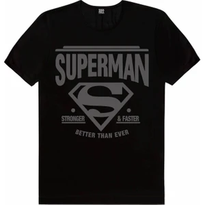 Süperadam Siyah Kısa Kollu T-Shirt
