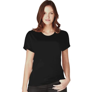 Düz Baskısız Basic Siyah Kısa Kollu Kadın Kadın T-Shirt