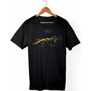 Formula F1 Unisex Ve Erkek Kesim Siyah T-Shirt