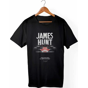 James Hunt Formula F1 Unisex Ve Erkek Kesim Siyah T-Shirt
