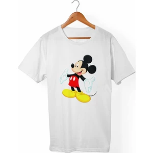 Mickey Mouse Unisex-Kadın Beyaz T-Shirt