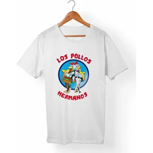 Los Pollos Hermanos Breaking Bad Unisex-Erkek Beyaz T-Shirt