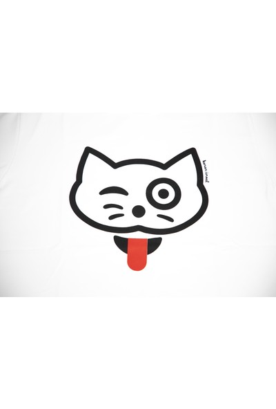 Kenan Ünsal Tasarımı Kedi Figürü İşlemeli T-Shirt