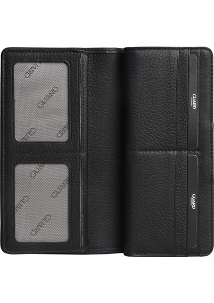 Black Sterlin Fermuarlı ve Patlı Siyah Deri El Portföyü modelleri