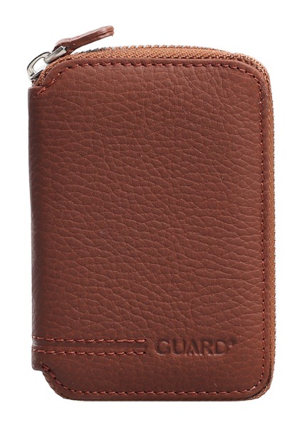 Fermuarlı Mini Taba Deri Unisex Cüzdan