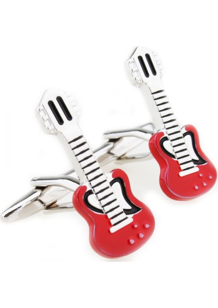 Kırmızı Gitar Kol Düğmesi