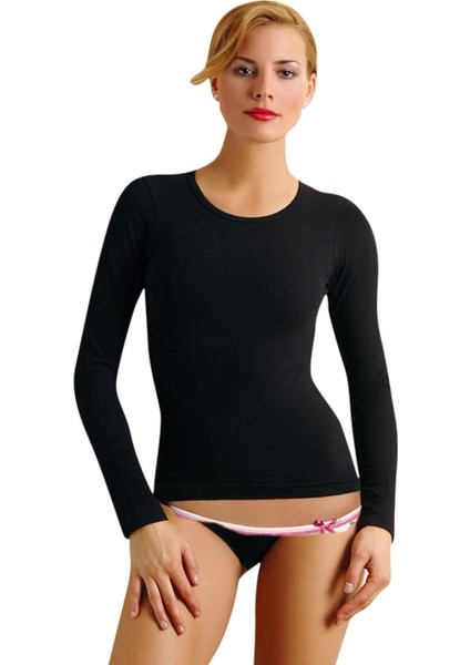 Bisiklet Yaka Uzun Kollu Fit Kalıp Body 2142