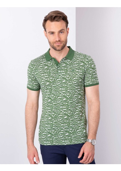 Erkek Yeşil Slim Fit Polo Yaka T-Shirt 50210519-VR054