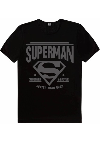 Süperadam Siyah Kısa Kollu Unisex Çocuk T-Shirt