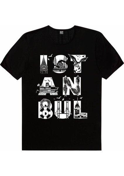 Türkiye Harfler Siyah Kısa Kollu Unisex Çocuk T-Shirt
