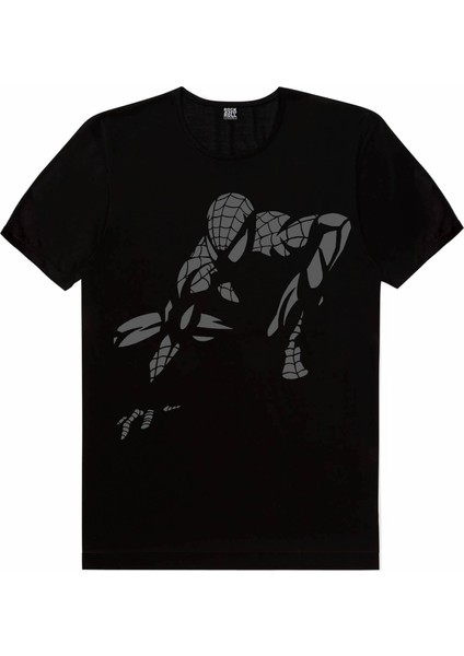 Örümcek Abi Siyah Kısa Kollu Unisex Çocuk T-Shirt