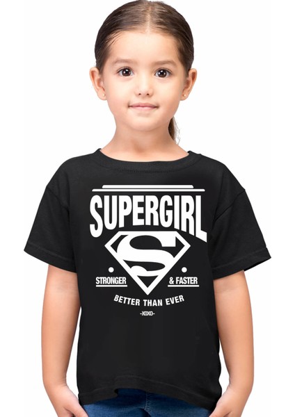 Süperabla Siyah Kısa Kollu Unisex Çocuk T-Shirt