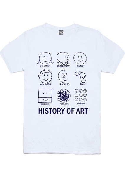 Sanat Tarihi Beyaz Kısa Kollu T-Shirt