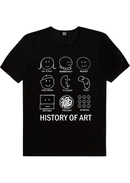 Sanat Tarihi Siyah Kısa Kollu T-Shirt