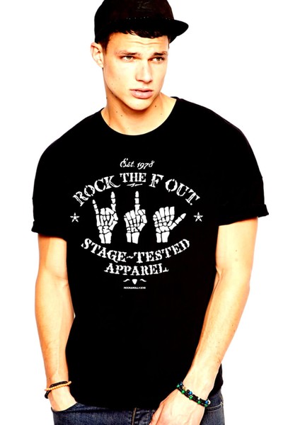 Rock Eller Siyah Kısa Kollu T-Shirt fiyatları