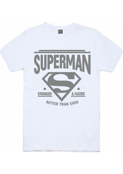 Süperadam Beyaz Kısa Kollu T-Shirt
