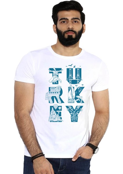 Türkiye Harfler Beyaz Kısa Kollu T-Shirt fiyatları