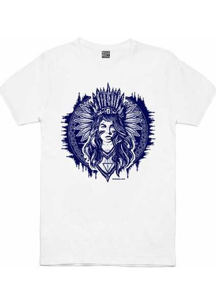 Kızılderili Kız Beyaz Kısa Kollu Kadın Kadın T-Shirt fiyatları