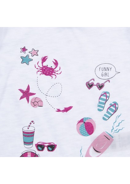 Kız Çocuk T-Shirt Beyaz (3-7 Yaş) fiyatları