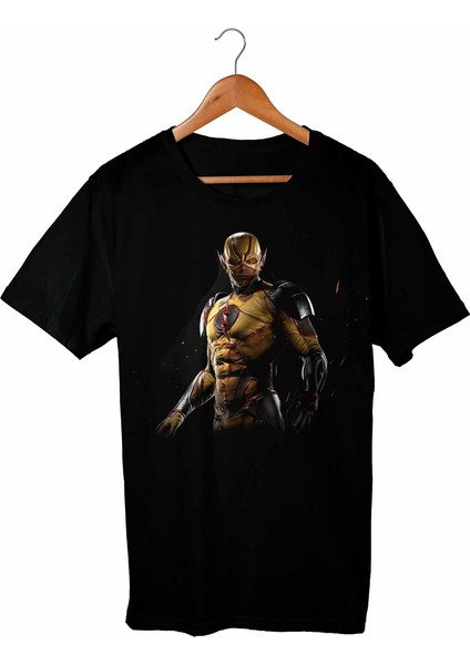 The Flash Unisex Ve Erkek Kesim Siyah T-Shirt