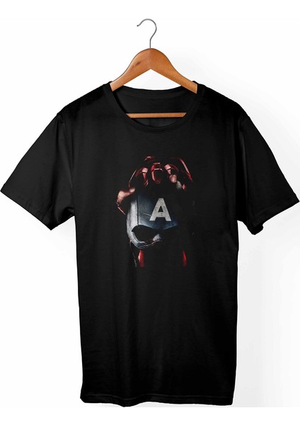 Kaptan Amerika - Marvel Siyah T-Shirt