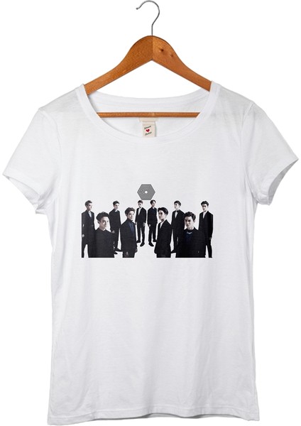 K-Pop Exo Kadın Beyaz T-Shirt
